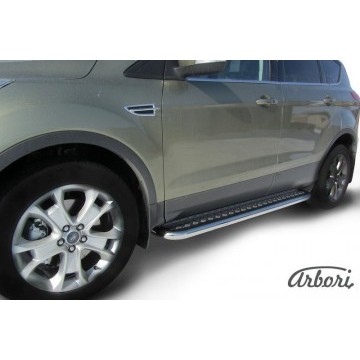 Защита порогов d57 с листом Arbori нерж. сталь для Ford KUGA 2013-2016