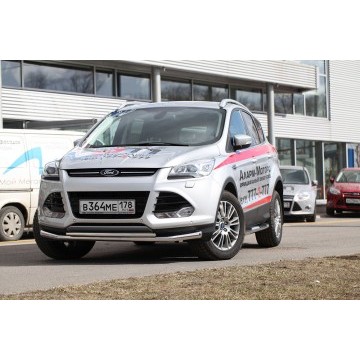 Защита переднего бампера труба d60/42 Premium двойная,Ford Kuga 2013-, FKUG.48.1725