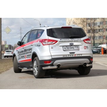 Защита задняя уголки овальные 75х42,Ford Kuga 2013-, FKUG.76.1742