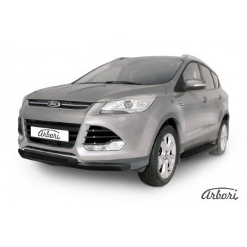 Защита переднего бампера d76+d57 двойная Arbori черн. для Ford KUGA 2013-2016