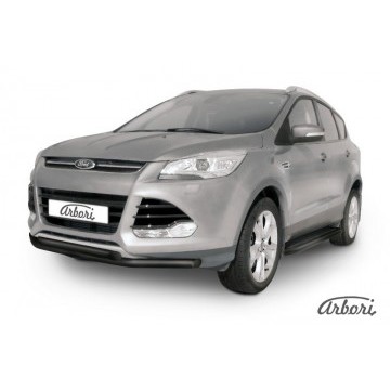 Защита переднего бампера d57+d57 двойная Arbori черн. для Ford KUGA 2013-2016