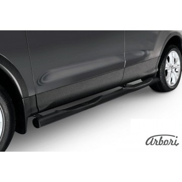 Защита порогов d76 с проступями Arbori черн. для Ford KUGA 2013-2016