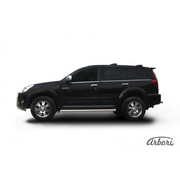 Защита порогов d76 труба  Arbori нерж. сталь для Great Wall Hover 2008-2010