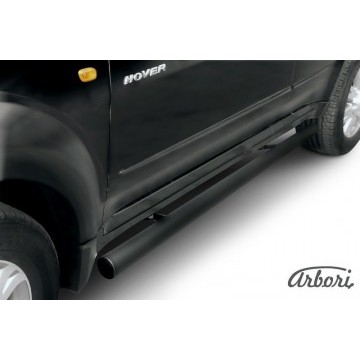 Защита порогов d76 труба  Arbori черн. для Great Wall Hover 2008-2010