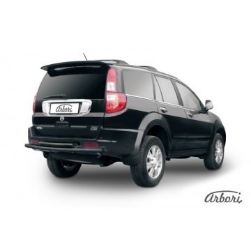 Защита заднего бампера d57+d57 двойная  Arbori черн. для Great Wall Hover 2008-2010