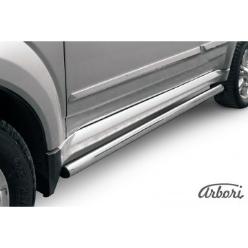 Защита порогов d57 труба Arbori нерж. сталь для GREAT WALL Hover H3 2010-2014