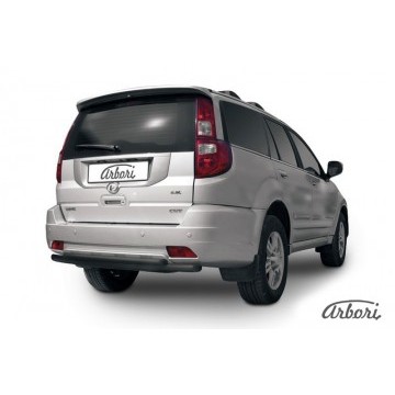 Защита заднего бампера d57+d42 двойная Arbori черн. для GREAT WALL Hover H3 2010-2014