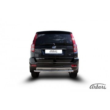Защита заднего бампера d57 радиусная  Arbori нерж. сталь для Great Wall Hover H3 2014-2016