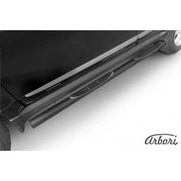 Защита порогов d76 с проступями Arbori черн. для Great Wall Hover H3 2014-2016