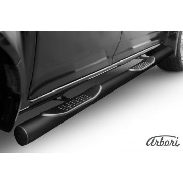Защита порогов d76 с проступями  Arbori черн. для Great Wall WINGLE 2012-2015