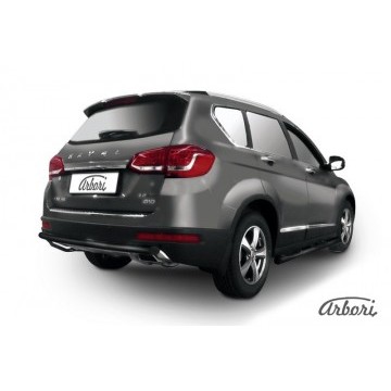 Защита заднего бампера d57 Arbori черн. для HAVAL H6 2014-нв