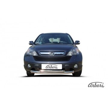 Защита переднего бампера d76+d57 двойная  Arbori нерж. сталь для Honda CR-V 2009-2012