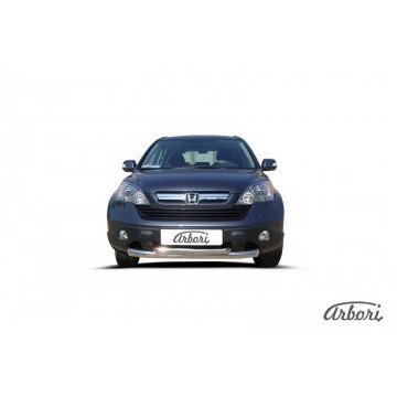 Защита переднего бампера d57+d57 двойная   Arbori нерж. сталь для Honda CR-V 2009-2012