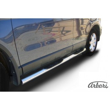 Защита порогов d76 с проступями  Arbori нерж. сталь для Honda CR-V 2009-2012