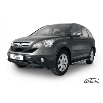 Защита переднего бампера d76+d57 двойная  Arbori черн. для Honda CR-V 2009-2012