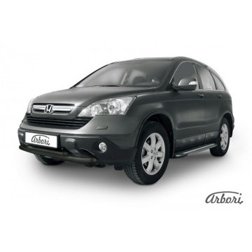 Защита переднего бампера d57+d57 двойная   Arbori черн. для Honda CR-V 2009-2012
