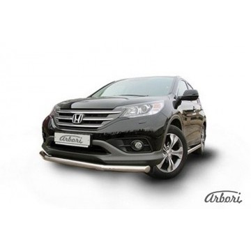 Защита переднего бампера d76 Arbori нерж. сталь для Honda CR-V 2L 2012-2017
