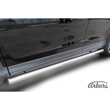 Защита порогов d76 труба  Arbori нерж. сталь для Honda CR-V 2L 2012-2017