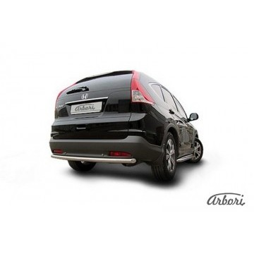 Защита заднего бампера d57 радиусная  Arbori нерж. сталь для Honda CR-V 2L 2012-2017