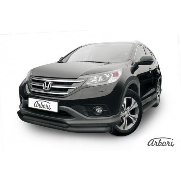 Защита переднего бампера d76+d57 двойная  Arbori черн. для Honda CR-V 2L 2012-2017