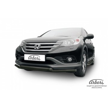 Защита переднего бампера d57+d57 двойная  Arbori черн. для Honda CR-V 2L 2012-2017