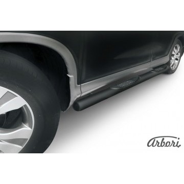 Защита порогов d76 с проступями  Arbori черн. для Honda CR-V 2L 2012-2017