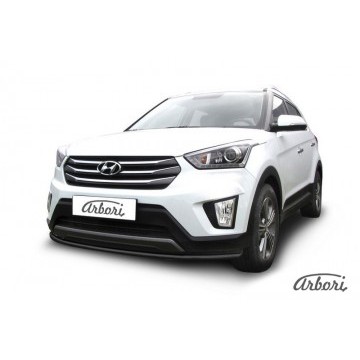 Защита переднего бампера d42 радиусная Arbori черн. для HYUNDAI Creta 2016-нв