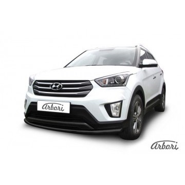 Защита переднего бампера d57 радиусная Arbori черн. для HYUNDAI Creta 2016-нв