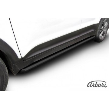 Защита порогов d57 труба Arbori черн. для HYUNDAI Creta 2016-нв