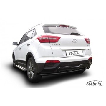 Защита заднего бампера d42 радиусная Arbori черн. для HYUNDAI Creta 2016-нв
