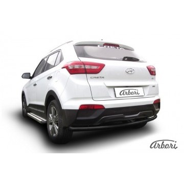 Защита заднего бампера d57 радиусная Arbori черн. для HYUNDAI Creta 2016-нв