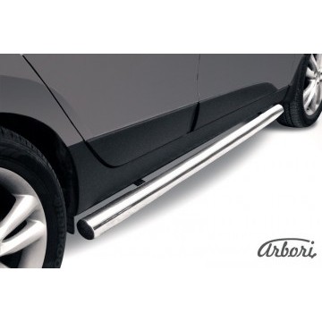 Защита порогов d76 труба Arbori нерж. сталь для HYUNDAI ix35 2010-2015