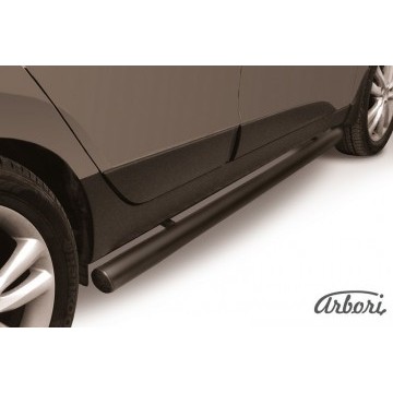 Защита порогов d76 труба Arbori черн. для HYUNDAI ix35 2010-2015