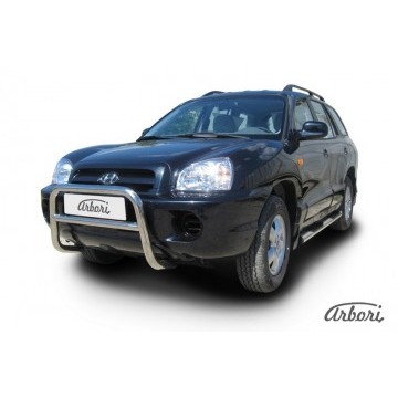 Кенгурятник d57 низкий   Arbori нерж. сталь для Hyundai SANTA-FE Classic (Таганрог) 2000-2012
