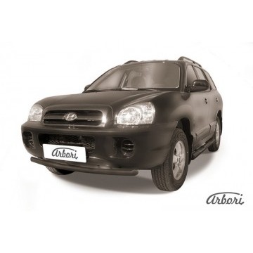 Защита переднего бампера d57 Arbori черн. для Hyundai SANTA-FE Classic (Таганрог) 2000-2012