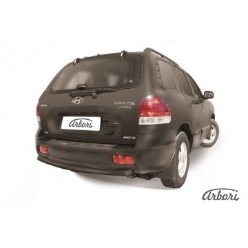 Защита заднего бампера d57 Arbori черн. для Hyundai SANTA-FE Classic (Таганрог) 2000-2012