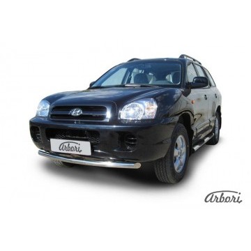Защита переднего бампера d57 Arbori нерж. сталь для Hyundai SANTA-FE 2010-2012