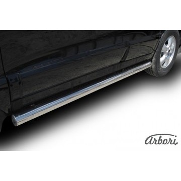 Защита порогов d76 труба  Arbori нерж. сталь для Hyundai SANTA-FE 2010-2012