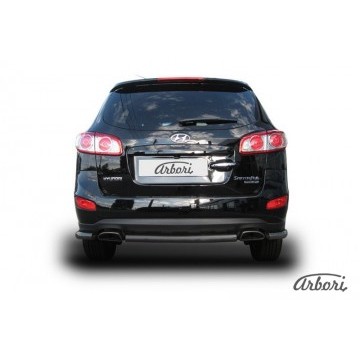 Защита заднего бампера d57  Arbori нерж. сталь для Hyundai SANTA-FE 2010-2012