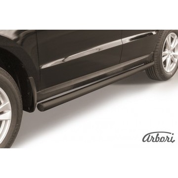 Защита порогов d57 труба  Arbori черн. для Hyundai SANTA-FE 2010-2012