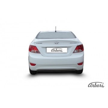 Защита заднего бампера d42 Arbori черн. для Hyundai SOLARIS 2014-2017