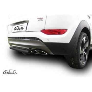 Защита заднего бампера d57 короткая Arbori черн. для HYUNDAI Tucson 2015-2018