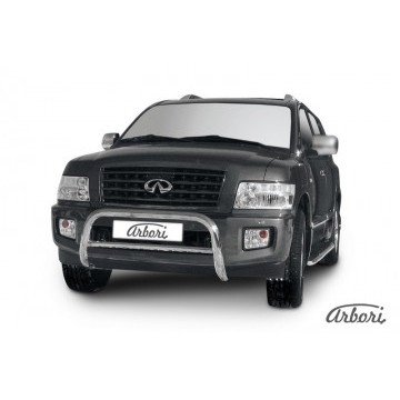Кенгурятник d76 низкий  Arbori нерж. сталь для Infiniti QX-56 2004-2010