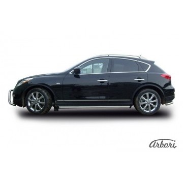 Защита порогов d57 с гибами  Arbori нерж. сталь для Infiniti EX-35 2008-2013