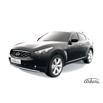 Защита переднего бампера d76 Arbori нерж. сталь для Infiniti FX-35; FX50 2008-2013