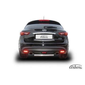 Защита заднего бампера d76 Arbori нерж. сталь для Infiniti FX-35; FX50 2008-2013