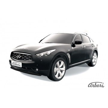 Защита переднего бампера d76 Arbori черн. для Infiniti FX-35; FX50 2008-2013