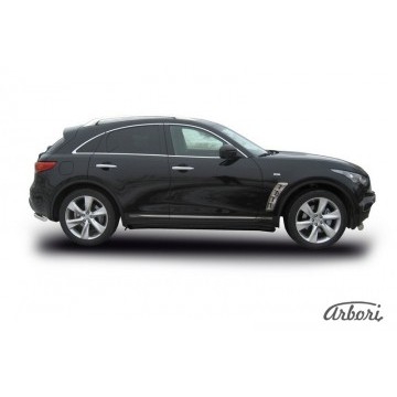 Защита порогов d57 с гибами  Arbori черн. для Infiniti FX-35; FX50 2008-2013