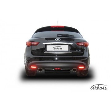 Защита заднего бампера d76 Arbori черн. для Infiniti FX-35; FX50 2008-2013