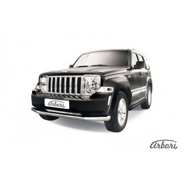 Защита переднего бампера d76 Arbori нерж. сталь для Jeep CHEROKEE KK 2007-2012